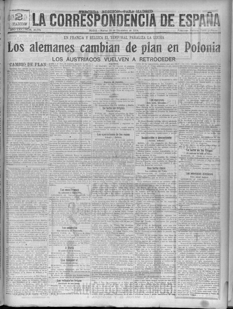 Miniatura de La Correspondencia de España del 29 de diciembre de 1914