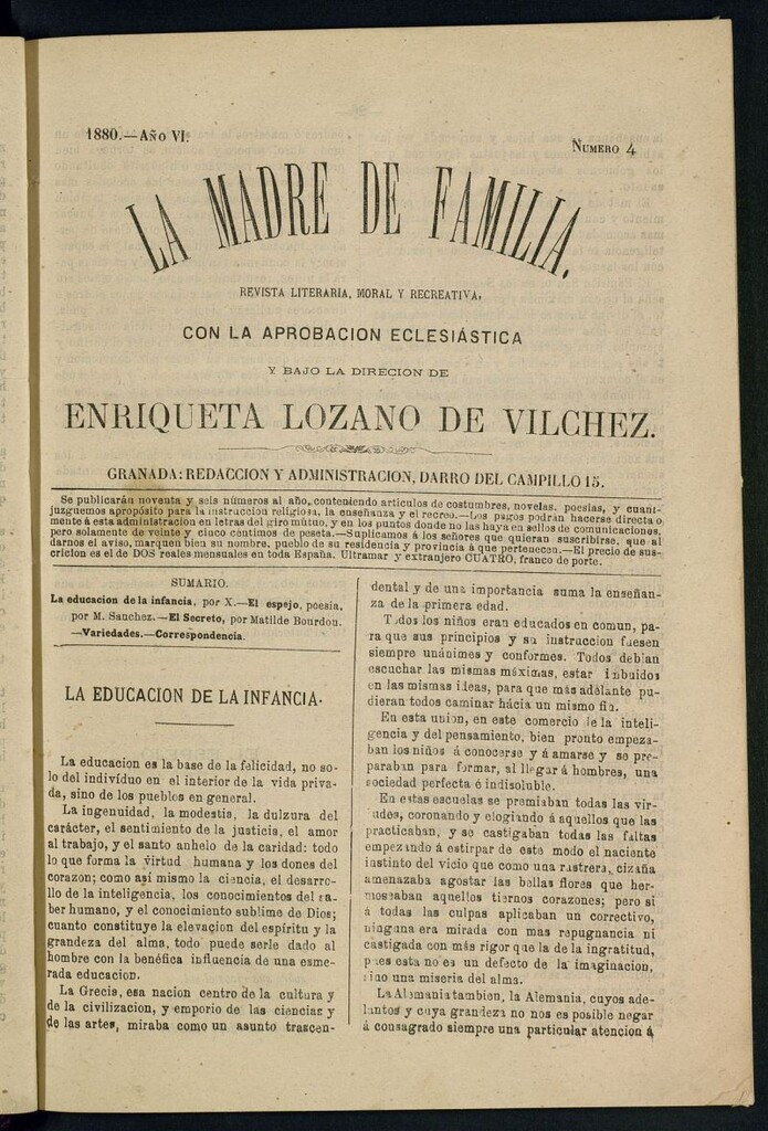 Miniatura de Madre de Familia : revista semanal de 1880, nº 4