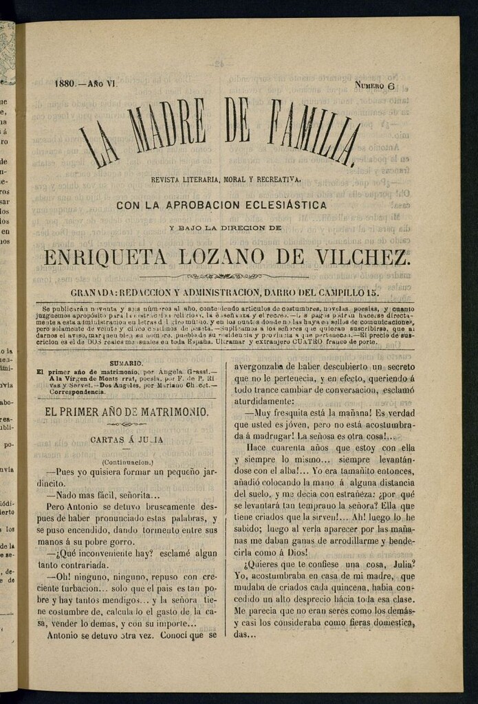 Miniatura de Madre de Familia : revista semanal de 1880, nº 6
