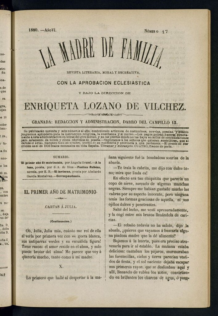 Miniatura de Madre de Familia : revista semanal de 1880, nº 17