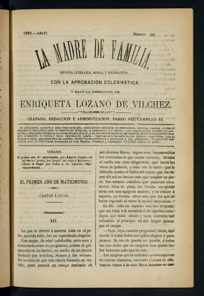 Miniatura de Madre de Familia : revista semanal de 1880, nº 21