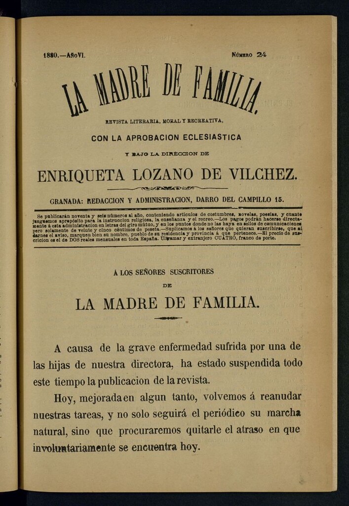 Miniatura de Madre de Familia : revista semanal de 1880, nº 24