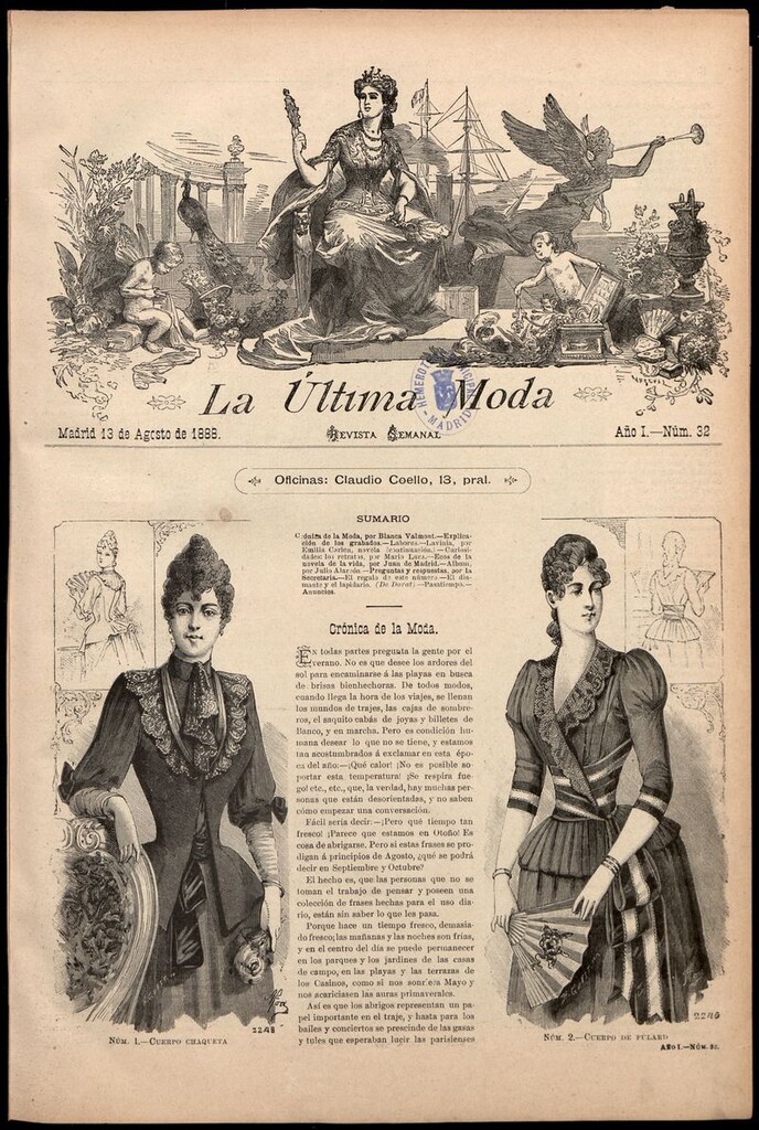 Miniatura de La Última moda: revista ilustrada hispano-americana, del 13 de agosto de 1888