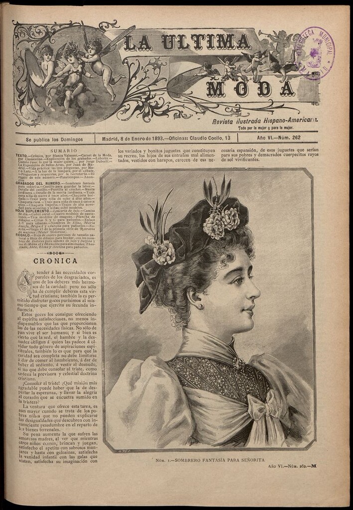 Miniatura de La Última moda: revista ilustrada hispano-americana, del 8 de enero de 1893