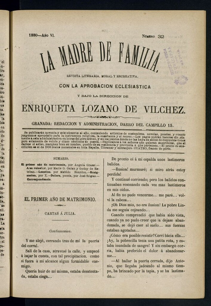 Miniatura de Madre de Familia : revista semanal de 1880, nº 32