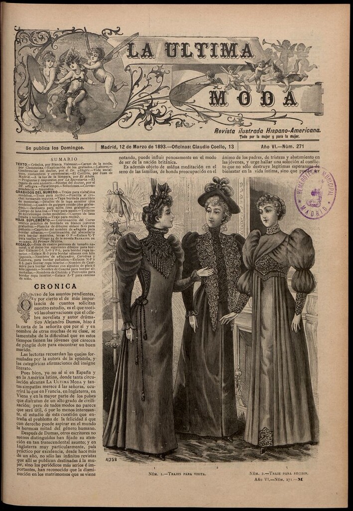 Miniatura de La Última moda: revista ilustrada hispano-americana, del 12 de marzo de 1893