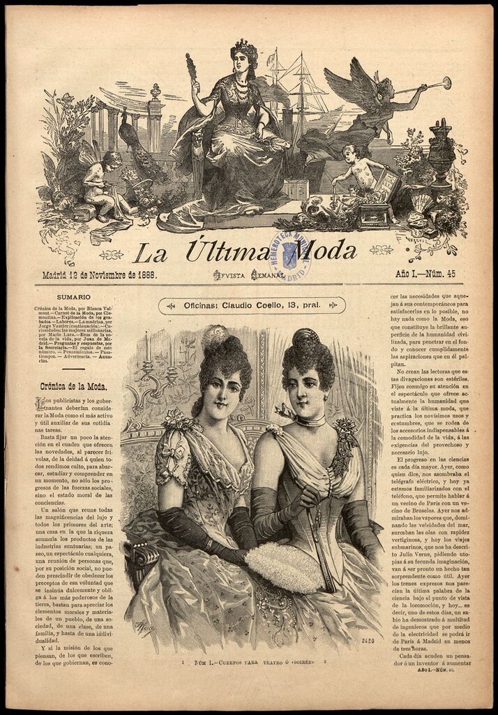 Miniatura de La Última moda: revista ilustrada hispano-americana, del 12 de noviembre de 1888