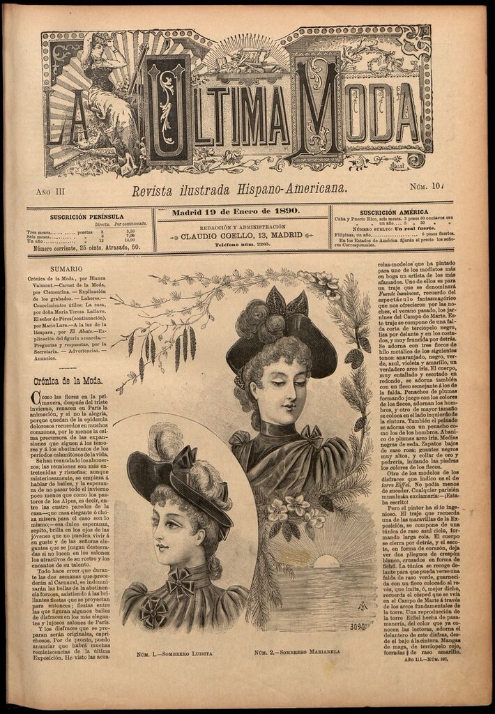 Miniatura de La Última moda: revista ilustrada hispano-americana, del 19 de enero de 1890