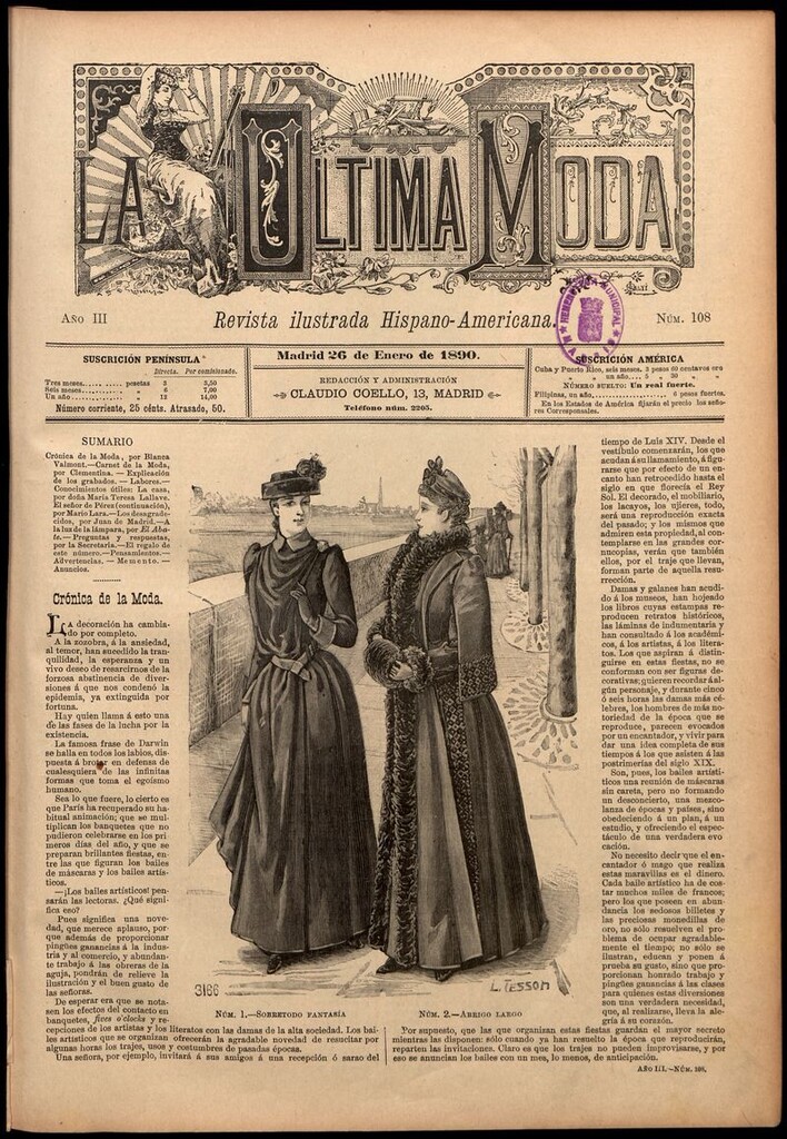 Miniatura de La Última moda: revista ilustrada hispano-americana, del 26 de enero de 1890