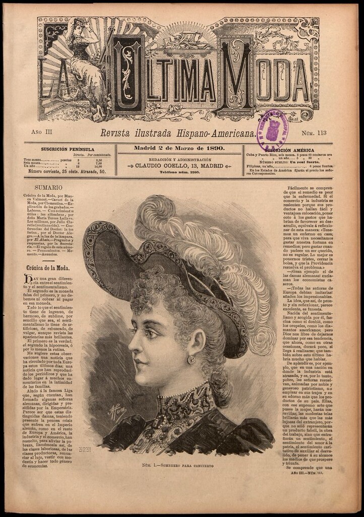 Miniatura de La Última moda: revista ilustrada hispano-americana, del 2 de marzo de 1890