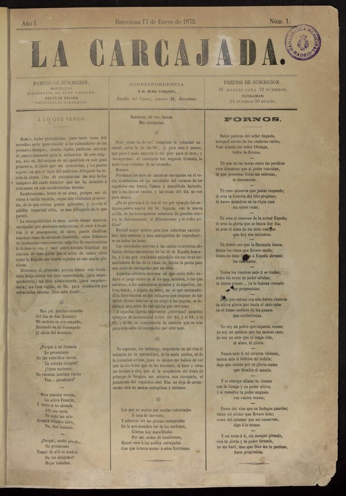 Miniatura de La Carcajada (Reimpresión Barcelona. 1872)