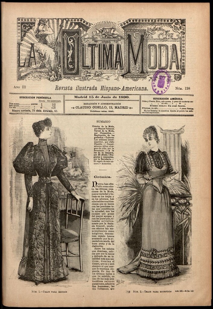 Miniatura de La Última moda: revista ilustrada hispano-americana, del 15 de junio de 1890
