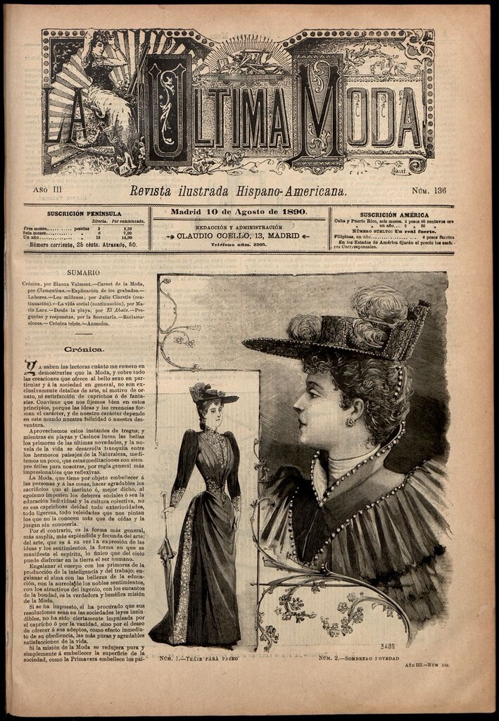Miniatura de La Última moda: revista ilustrada hispano-americana, del 10 de agosto de 1890