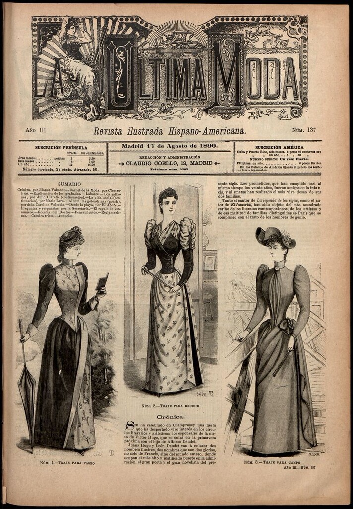 Miniatura de La Última moda: revista ilustrada hispano-americana, del 17 de agosto de 1890