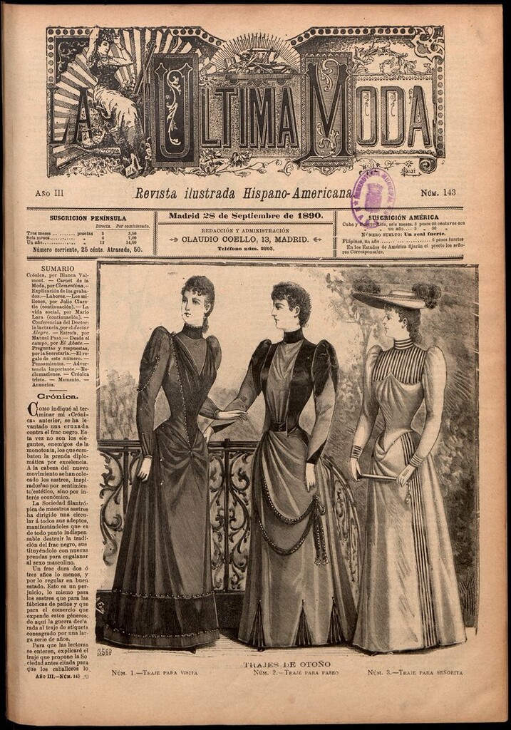 Miniatura de La Última moda: revista ilustrada hispano-americana, del 28 de septiembre de 1890