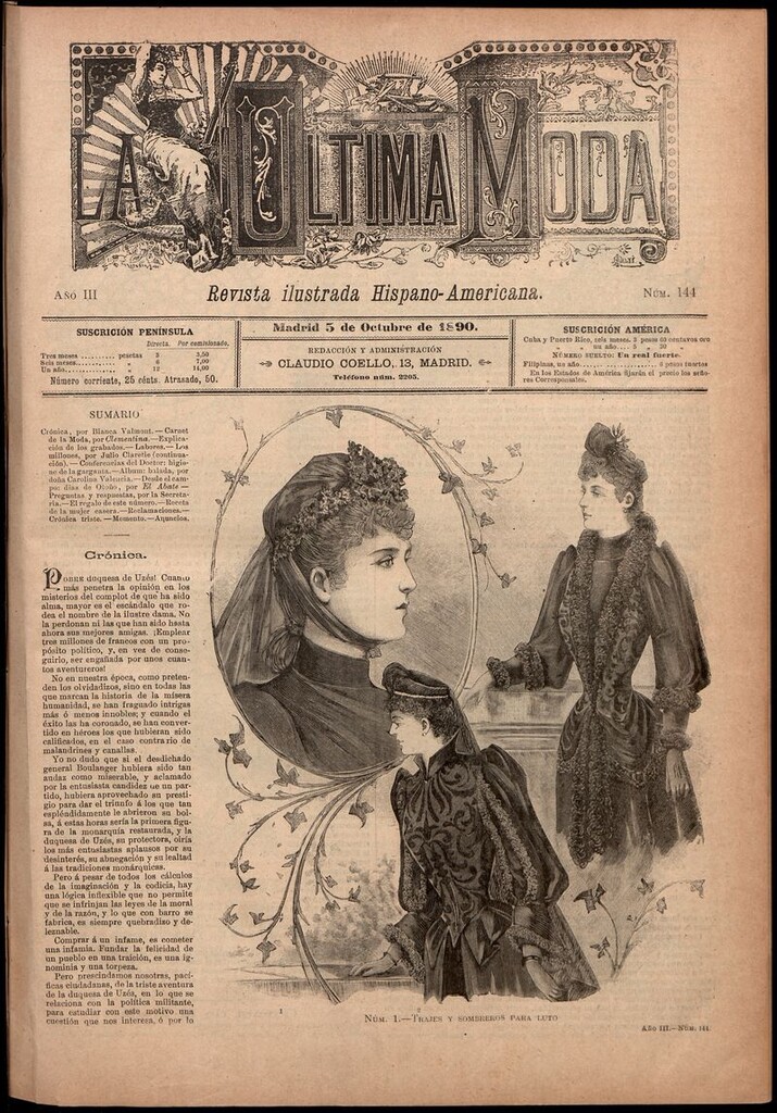 Miniatura de La Última moda: revista ilustrada hispano-americana, del 5 de octubre de 1890