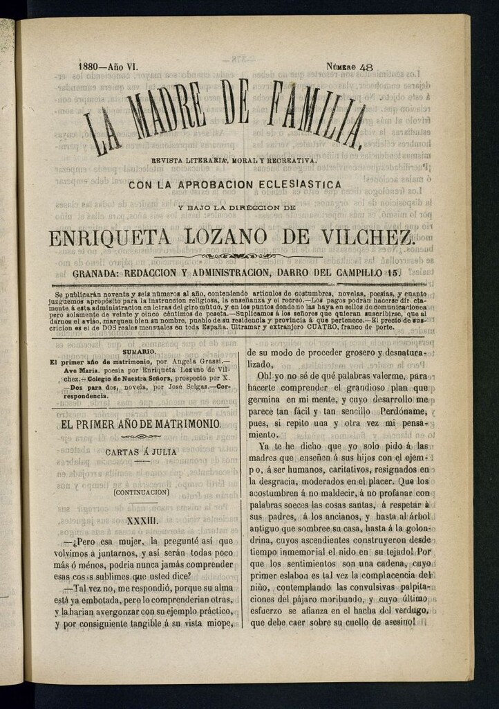 Miniatura de Madre de Familia : revista semanal de 1880, nº 48