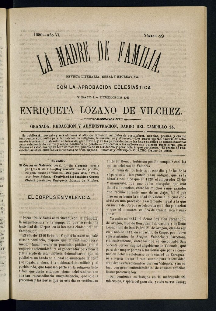 Miniatura de Madre de Familia : revista semanal de 1880, nº 49