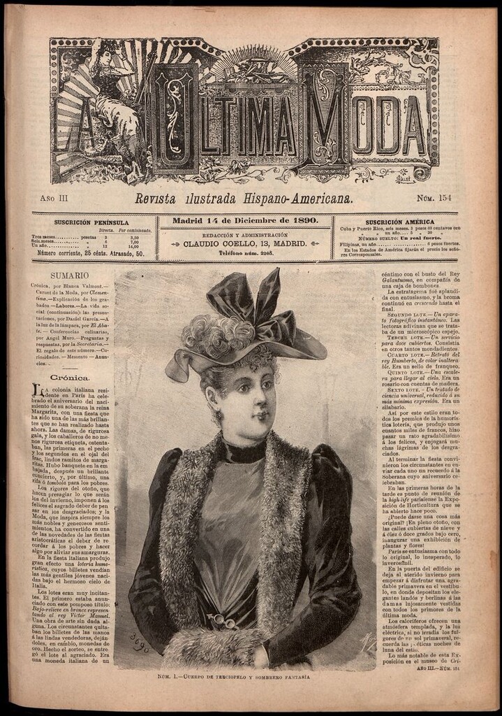 Miniatura de La Última moda: revista ilustrada hispano-americana, del 14 de diciembre de 1890