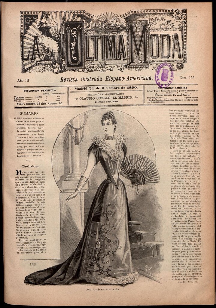 Miniatura de La Última moda: revista ilustrada hispano-americana, del 21 de diciembre de 1890