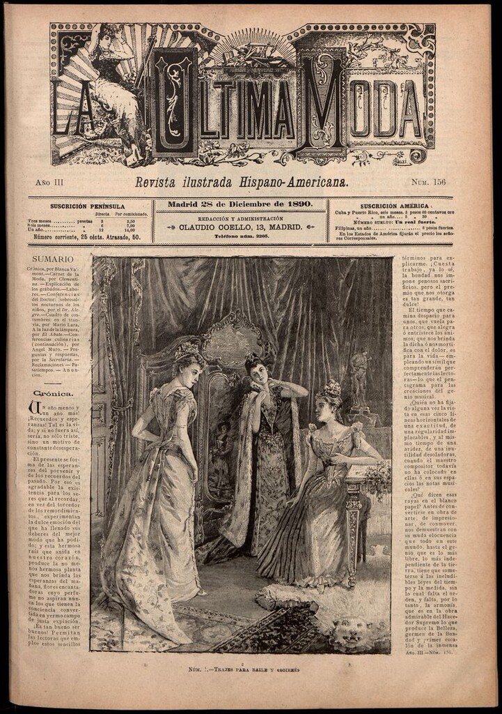 Miniatura de La Última moda: revista ilustrada hispano-americana, del 28 de diciembre de 1890