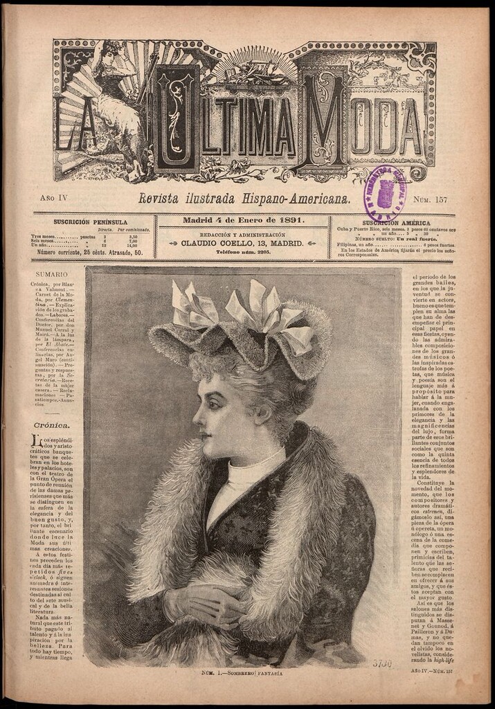 Miniatura de La Última moda: revista ilustrada hispano-americana, del 4 de enero de 1891