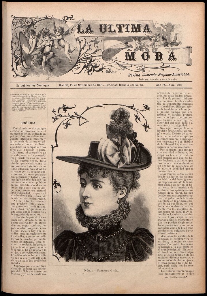 Miniatura de La Última moda: revista ilustrada hispano-americana, del 22 de noviembre de 1891