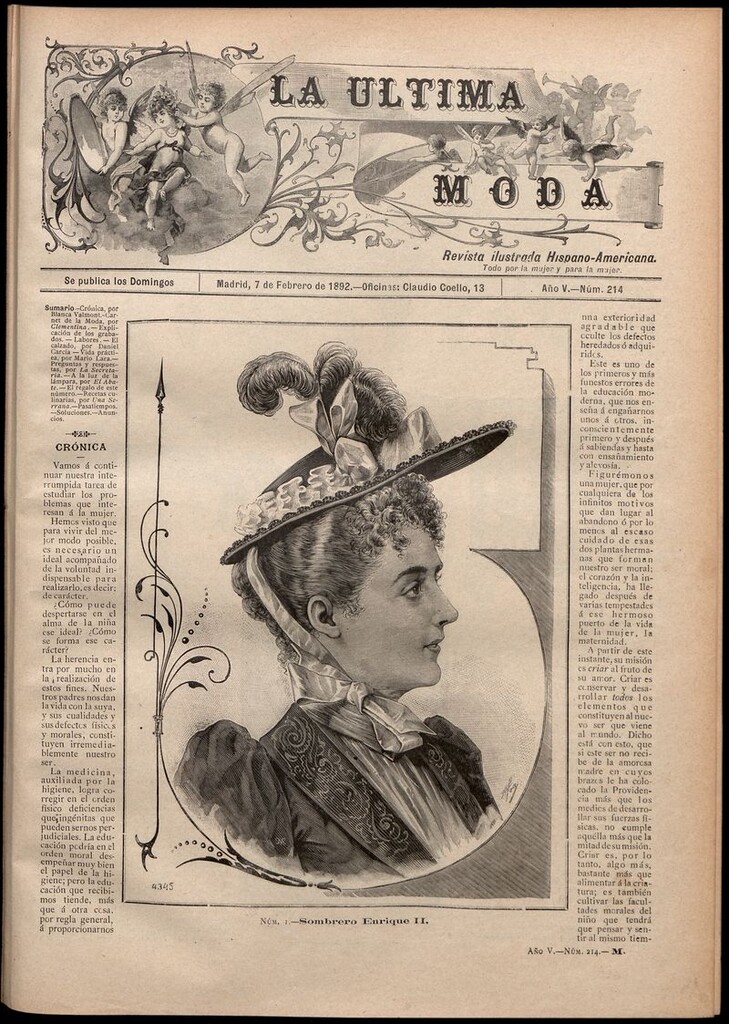 Miniatura de La Última moda: revista ilustrada hispano-americana, del 7 de febrero de 1892