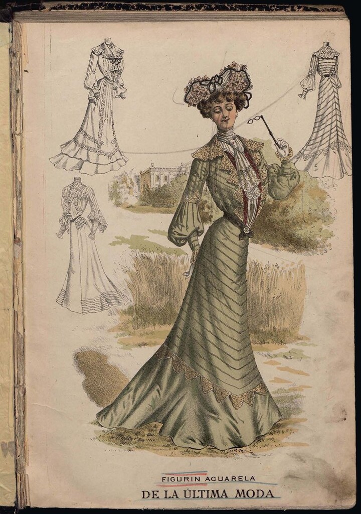 Miniatura de La Última moda: revista ilustrada hispano-americana. Figurines acuarela