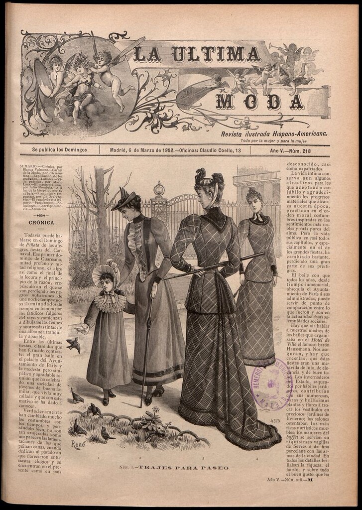 Miniatura de La Última moda: revista ilustrada hispano-americana, del 6 de marzo de 1892