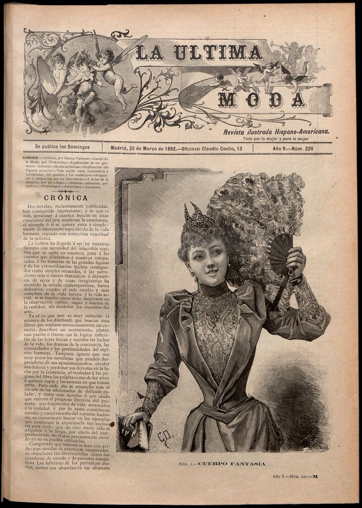 Miniatura de La Última moda: revista ilustrada hispano-americana, del 20 de marzo de 1892