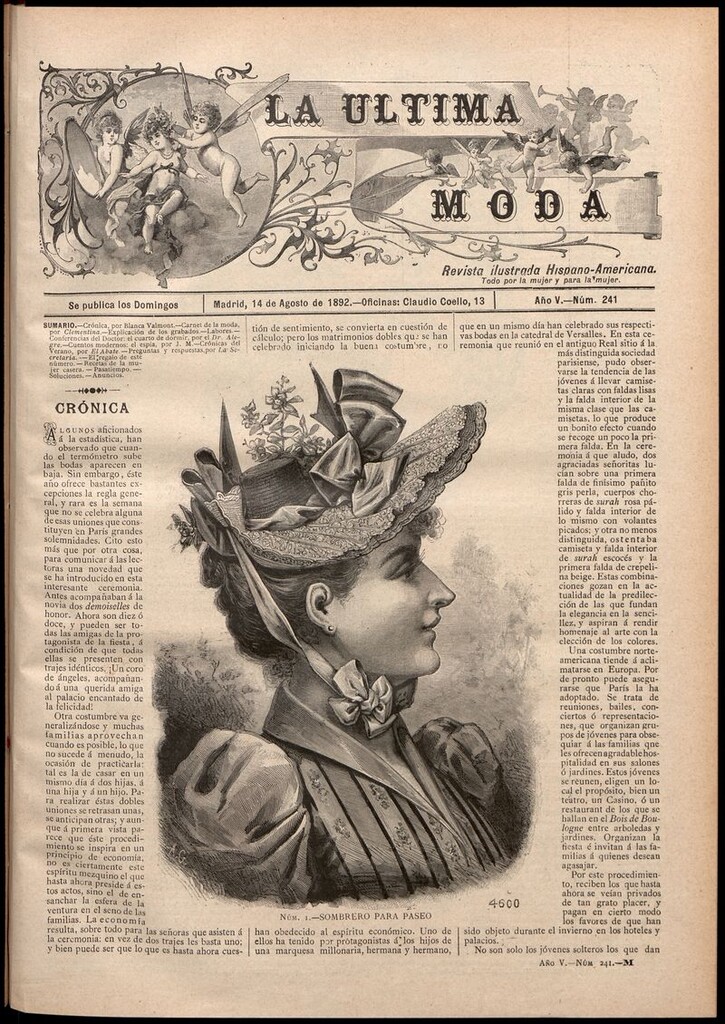 Miniatura de La Última moda: revista ilustrada hispano-americana, del 14 de agosto de 1892