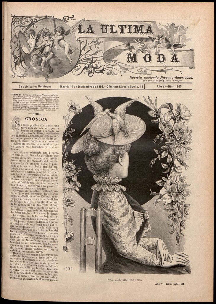 Miniatura de La Última moda: revista ilustrada hispano-americana, del 11 de septiembre de 1892