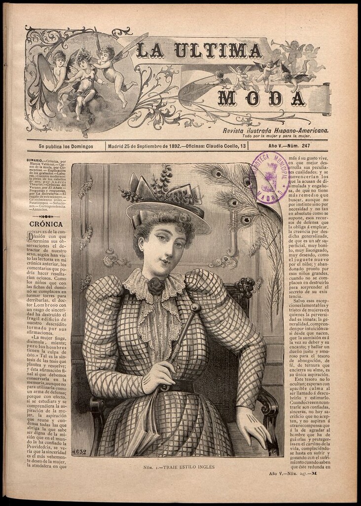 Miniatura de La Última moda: revista ilustrada hispano-americana, del 25 de septiembre de 1892