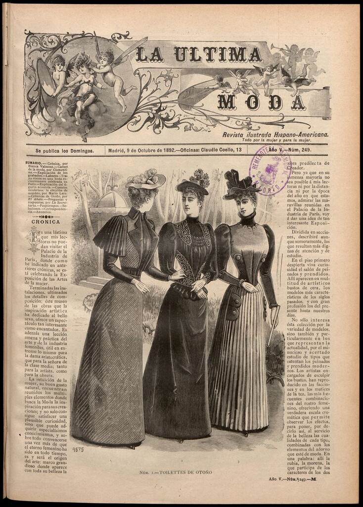 Miniatura de La Última moda: revista ilustrada hispano-americana, del 9 de octubre de 1892