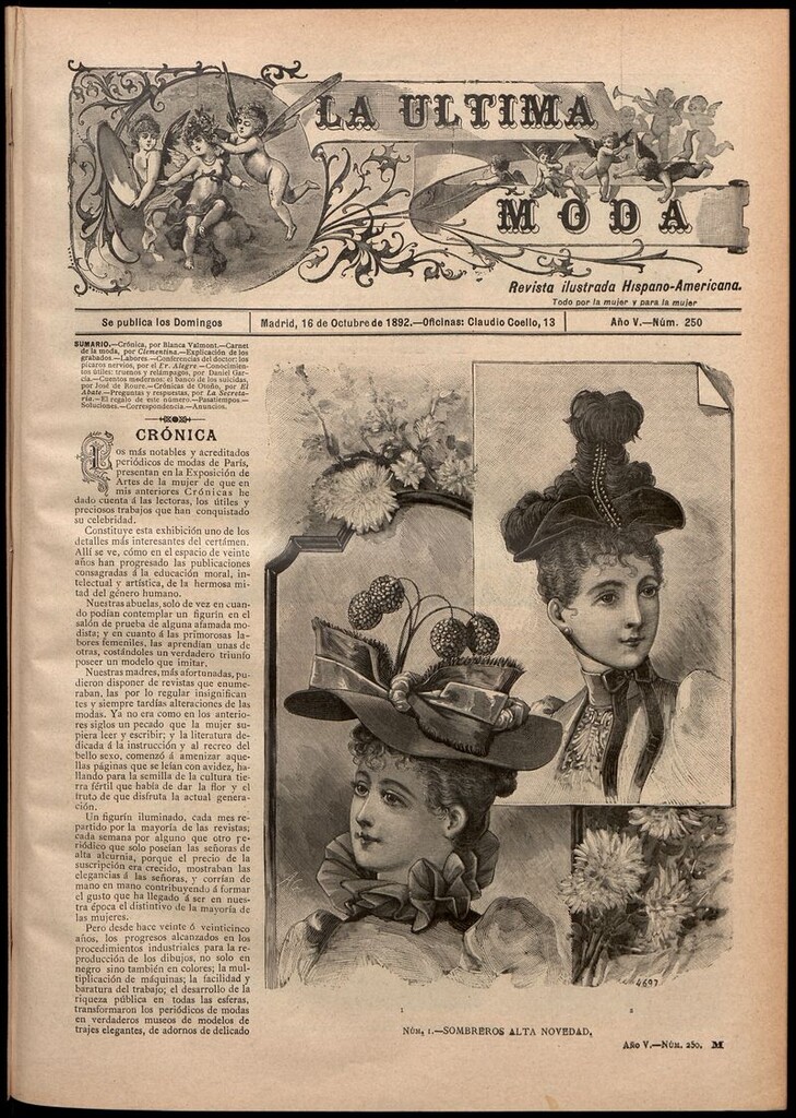 Miniatura de La Última moda: revista ilustrada hispano-americana, del 16 de octubre de 1892
