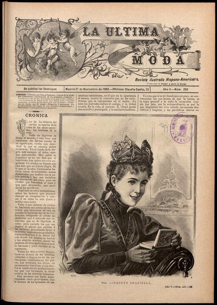 Miniatura de La Última moda: revista ilustrada hispano-americana, del 27 de noviembre de 1892