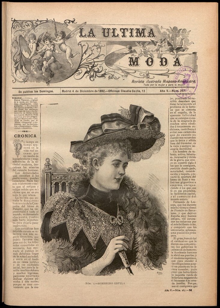 Miniatura de La Última moda: revista ilustrada hispano-americana, del 4 de diciembre de 1892