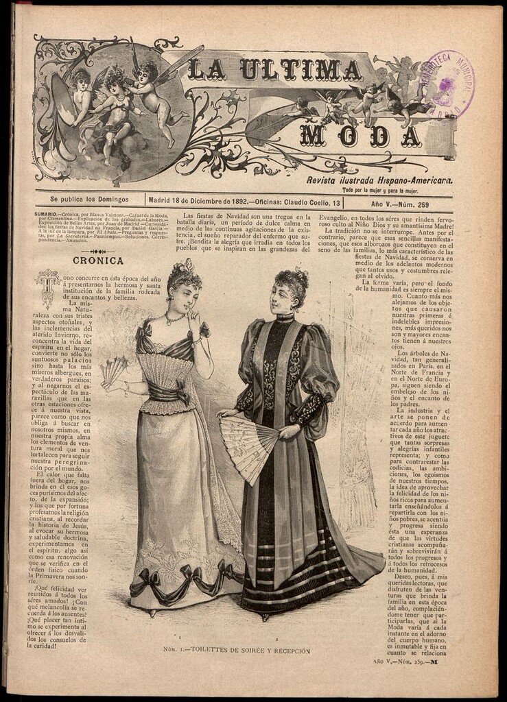 Miniatura de La Última moda: revista ilustrada hispano-americana, del 18 de diciembre de 1892