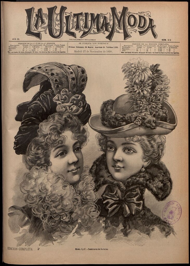 Miniatura de La Última moda: revista ilustrada hispano-americana, del 27 de noviembre de 1898