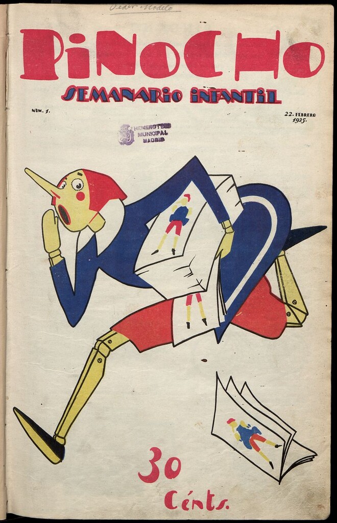 Miniatura de Pinocho: semanario infantil, nº 1 del 22 de febrero de 1925