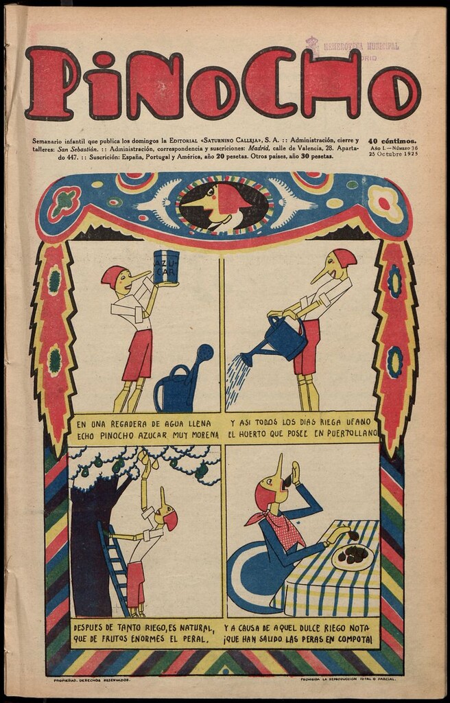 Miniatura de Pinocho: semanario infantil, nº 36 del 25 de octubre de 1925