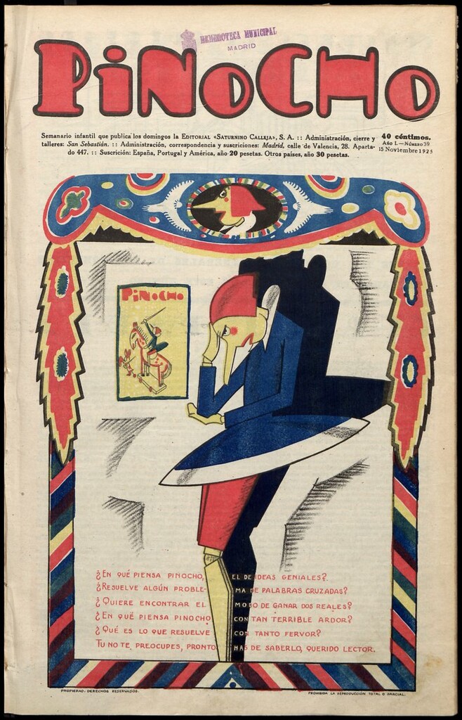 Miniatura de Pinocho: semanario infantil, nº 39 del 15 de noviembre de 1925