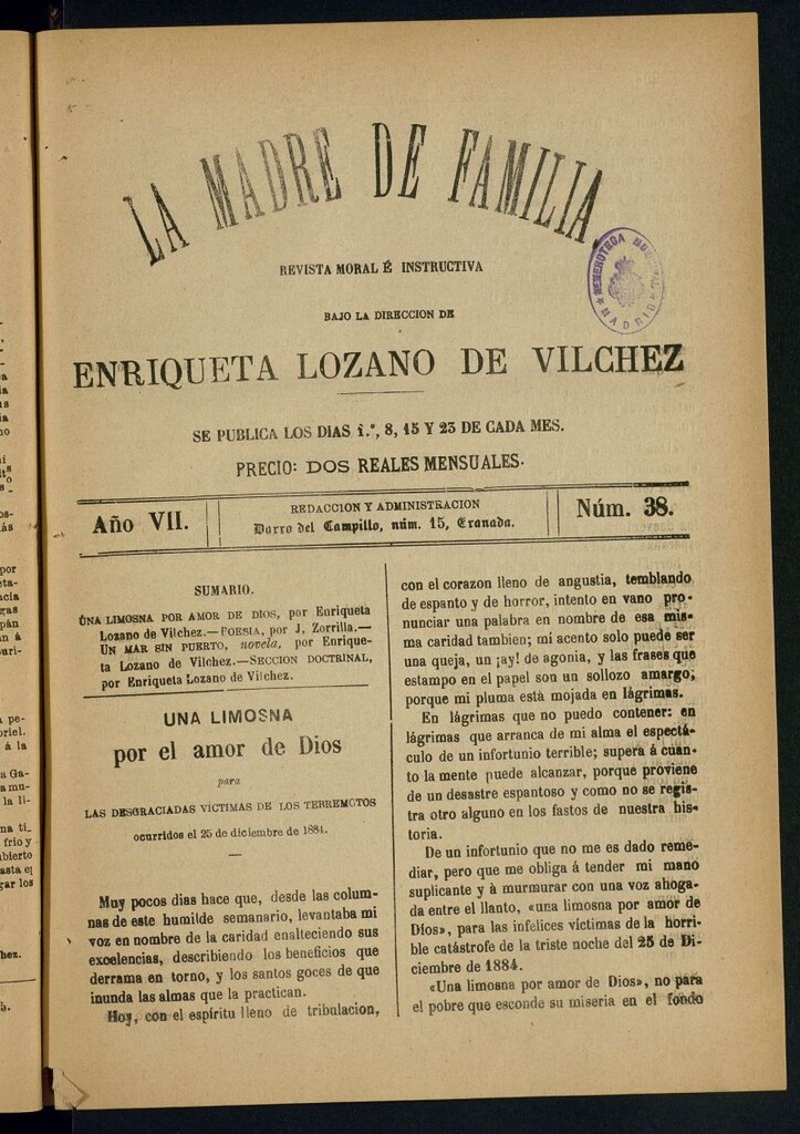 Miniatura de Madre de Familia : revista semanal año VII, nº 38