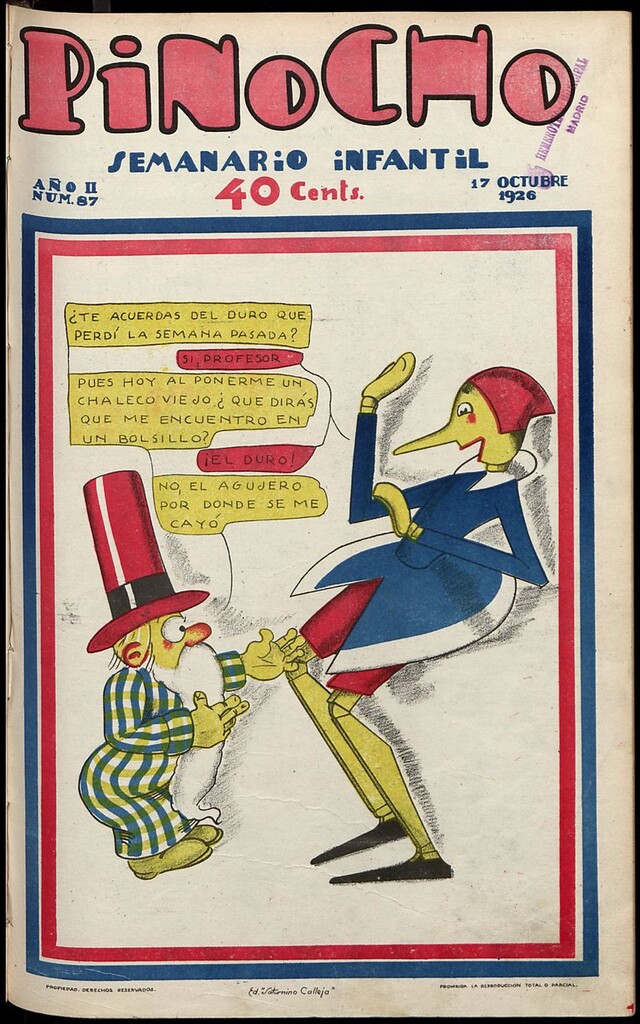Miniatura de Pinocho: semanario infantil, nº 87 del 17 de octubre de 1926
