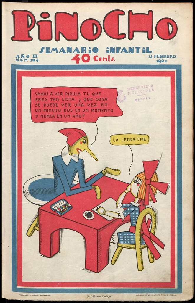 Miniatura de Pinocho: semanario infantil, nº 104 del 13 de febrero de 1927