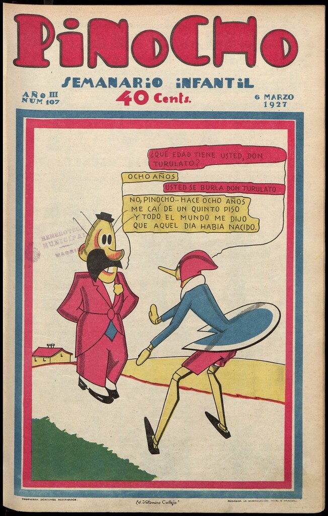 Miniatura de Pinocho: semanario infantil, nº 107 del 6 de marzo de 1927