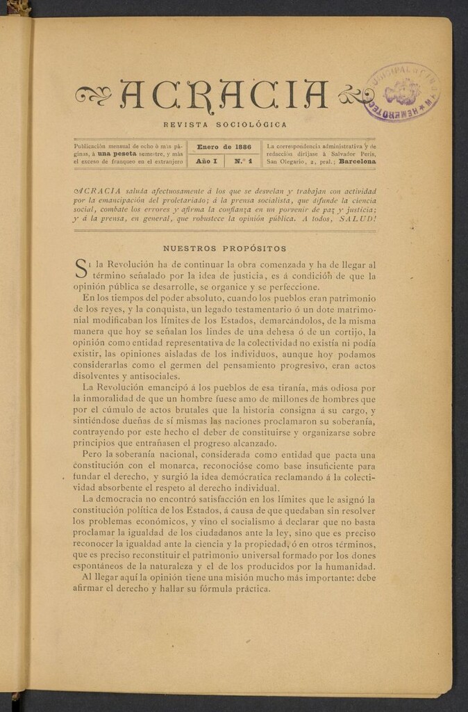 Miniatura de Acracia: revista sociológica