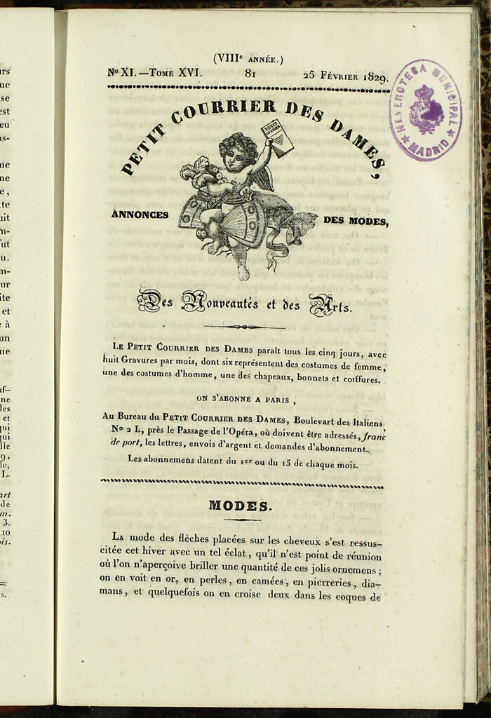 Miniatura de Petit Courrier des Dames : annonces des modes, des nouveautés et des arts del 25 de Febrero de 1829