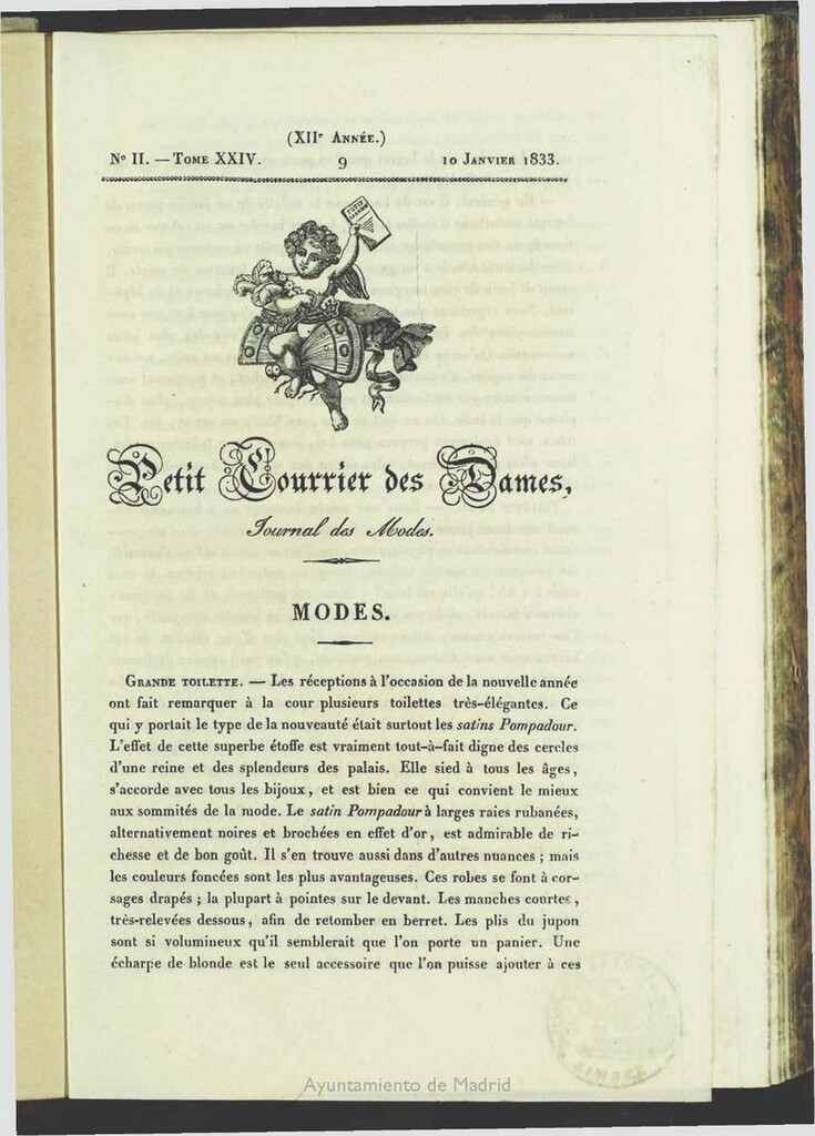 Miniatura de Petit Courrier des Dames : journal des modes del 10 de Enero de 1833